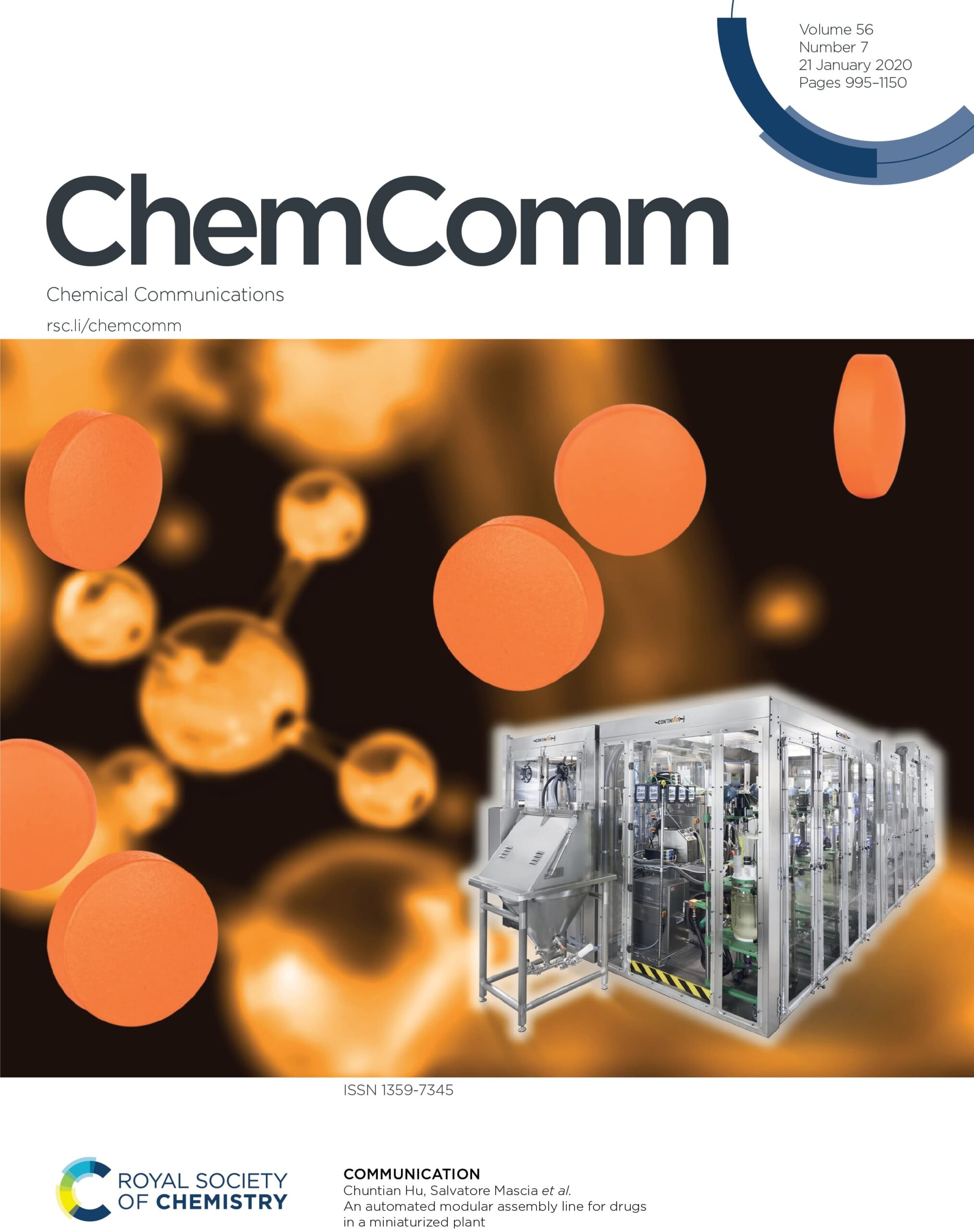 An automated modular assembly line for drugs in a miniaturized plant