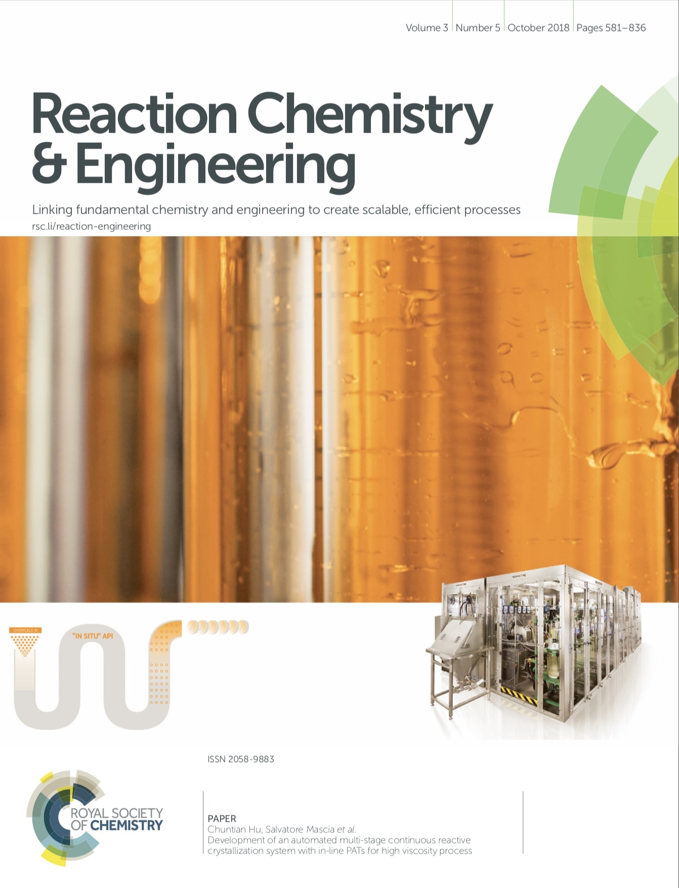 Development of an automated multi-stage continuous reactive crystallization system with in-line PATs for high viscosity process